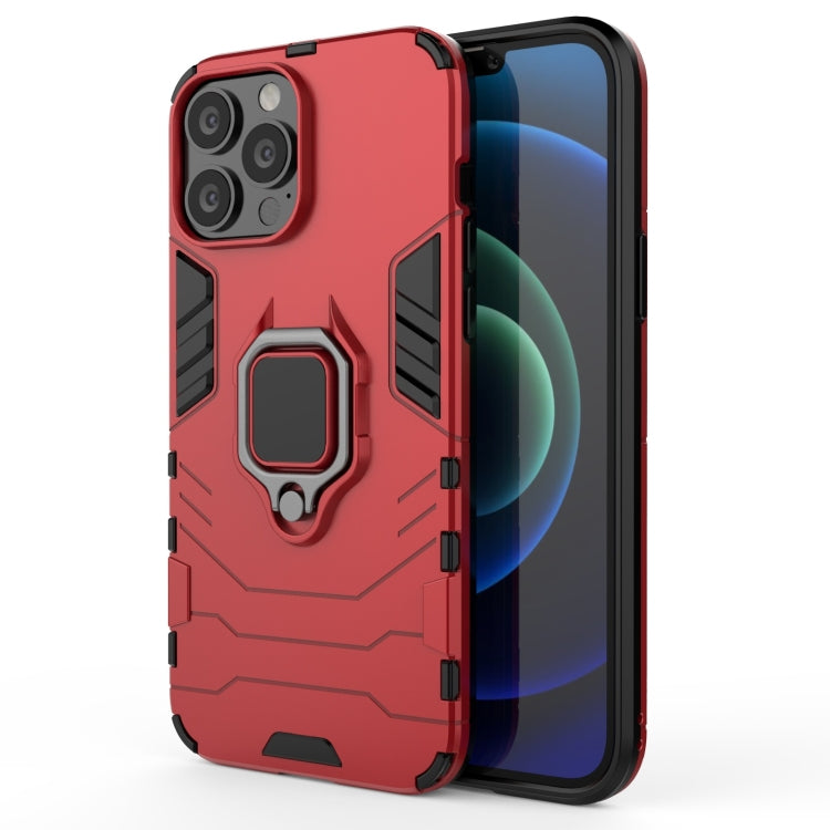 For iPhone 13 Pro Max Shockproof PC + TPU Protective Case with Magnetic Ring Holder