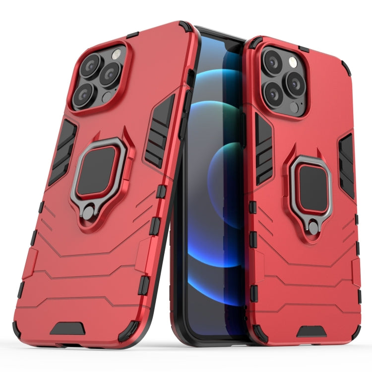For iPhone 13 Pro Max Shockproof PC + TPU Protective Case with Magnetic Ring Holder