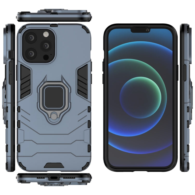For iPhone 13 Pro Max Shockproof PC + TPU Protective Case with Magnetic Ring Holder