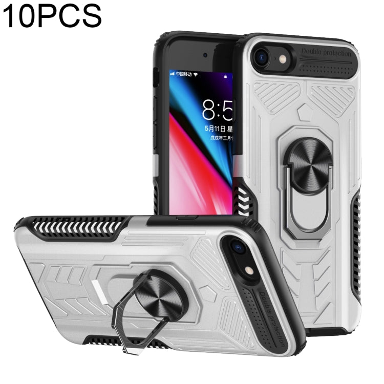 10 PCS Shield Armor PC+TPU Protective Case with 360 Degree Rotation Ring Holder For iPhone 6