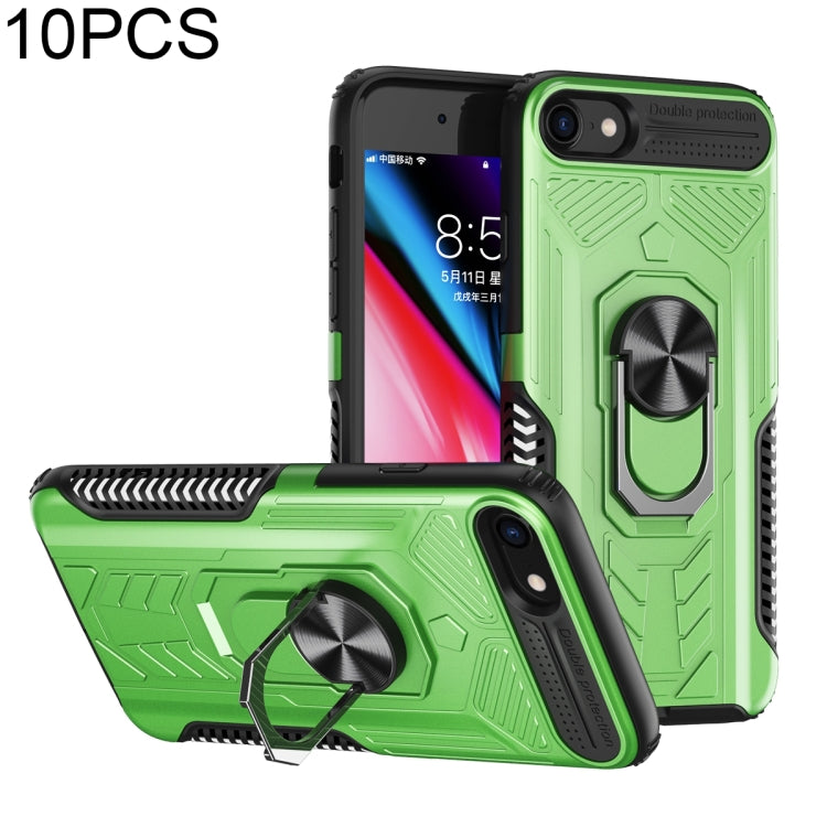 10 PCS Shield Armor PC+TPU Protective Case with 360 Degree Rotation Ring Holder For iPhone 8 Plus / 7 Plus