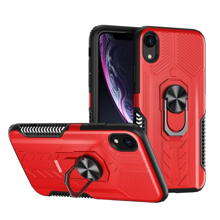 For iPhone X / XS 10 PCS Shield Armor PC+TPU Protective Case with 360 Degree Rotation Ring Holder