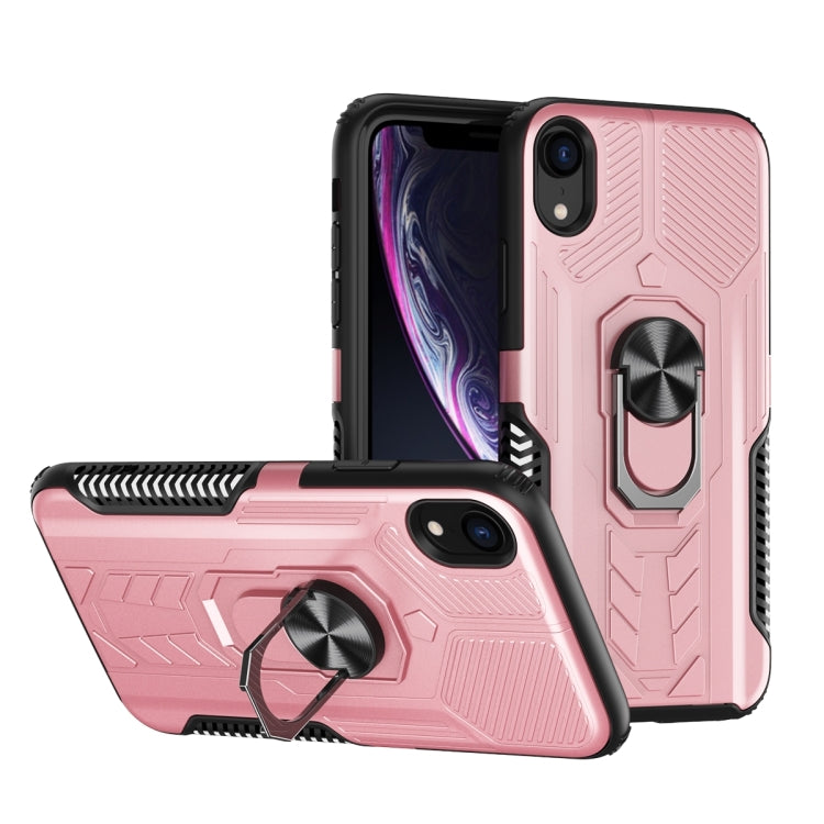 For iPhone X / XS 10 PCS Shield Armor PC+TPU Protective Case with 360 Degree Rotation Ring Holder