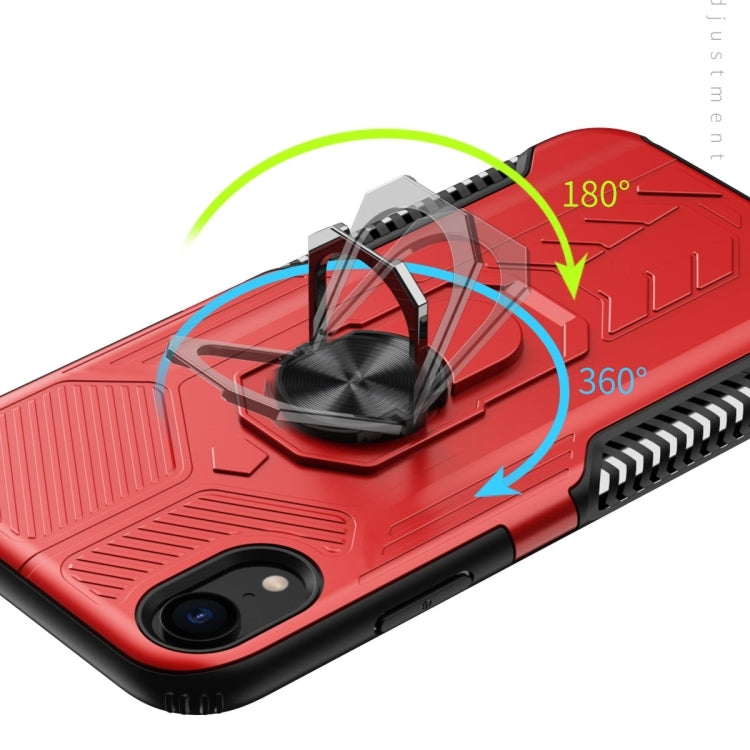 For iPhone X / XS 10 PCS Shield Armor PC+TPU Protective Case with 360 Degree Rotation Ring Holder