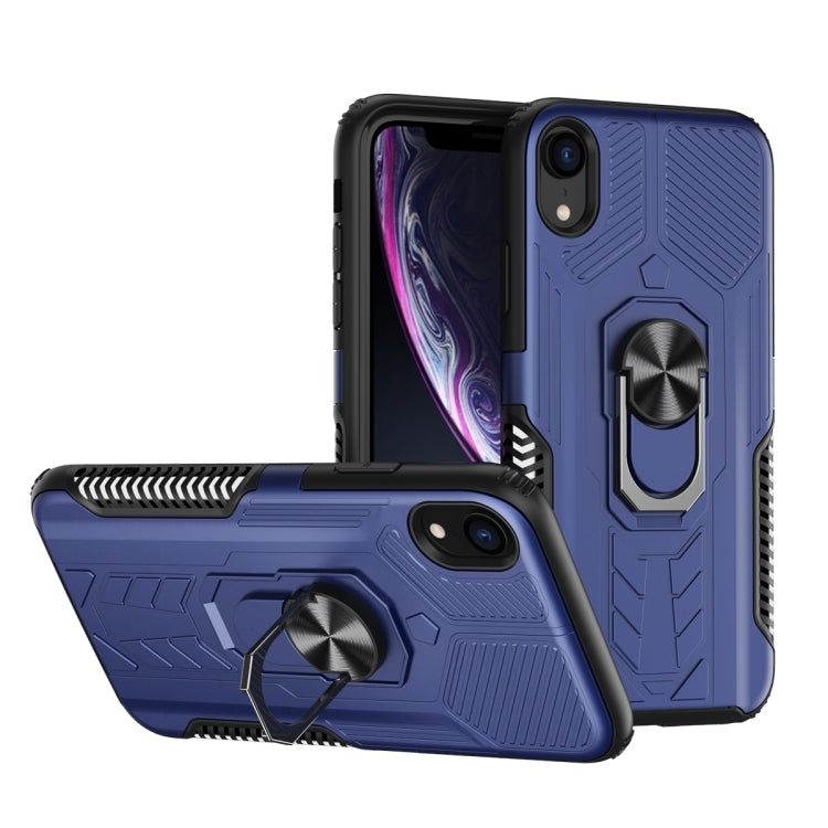 For iPhone XS Max 10 PCS Shield Armor PC+TPU Protective Case with 360 Degree Rotation Ring Holder
