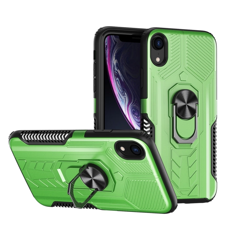 For iPhone XS Max 10 PCS Shield Armor PC+TPU Protective Case with 360 Degree Rotation Ring Holder