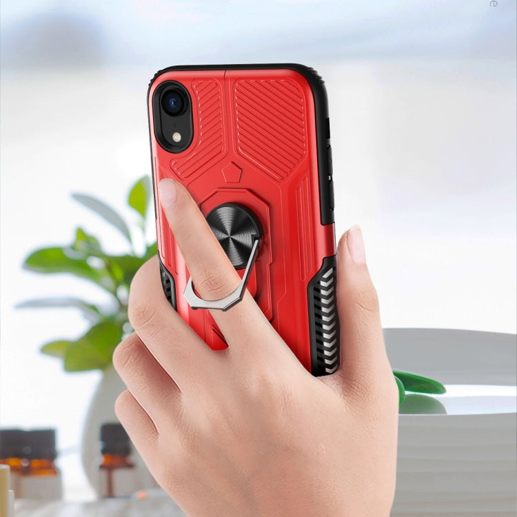 For iPhone XS Max 10 PCS Shield Armor PC+TPU Protective Case with 360 Degree Rotation Ring Holder