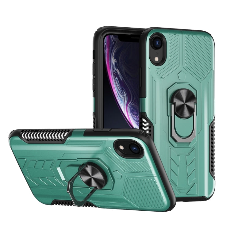 For iPhone XS Max 10 PCS Shield Armor PC+TPU Protective Case with 360 Degree Rotation Ring Holder
