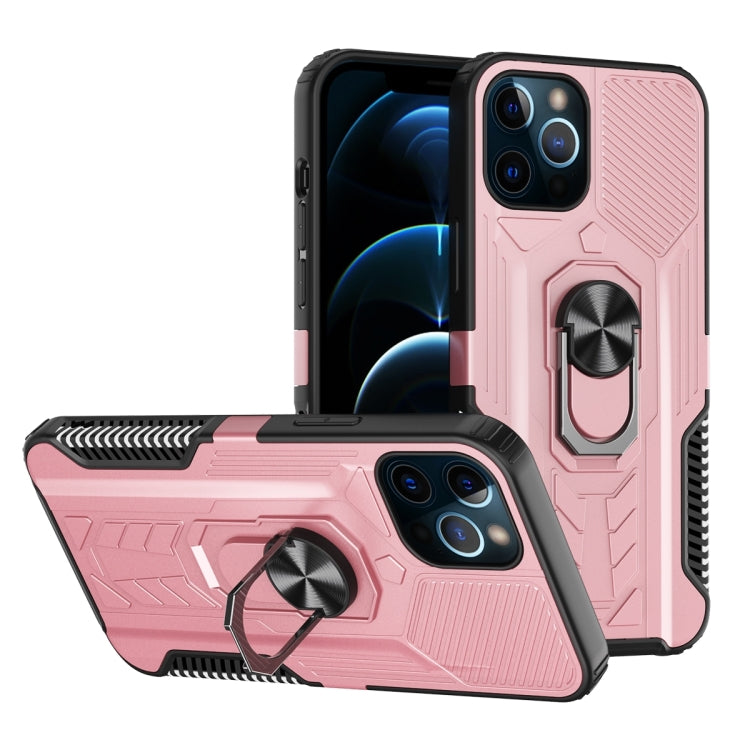 For iPhone 11 Pro Max 10 PCS Shield Armor PC+TPU Protective Case with 360 Degree Rotation Ring Holder