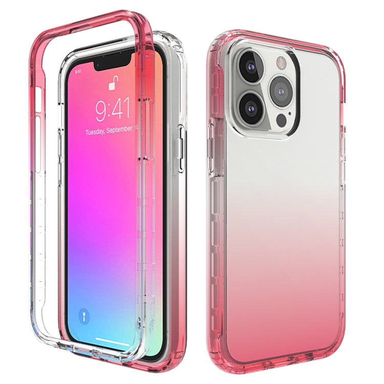 For iPhone 13 Pro Shockproof High Transparency Two-color Gradual Change PC+TPU Candy Colors Protective Case
