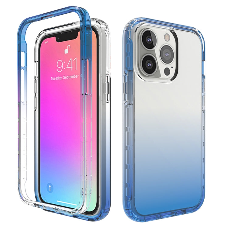 For iPhone 13 Pro Shockproof High Transparency Two-color Gradual Change PC+TPU Candy Colors Protective Case