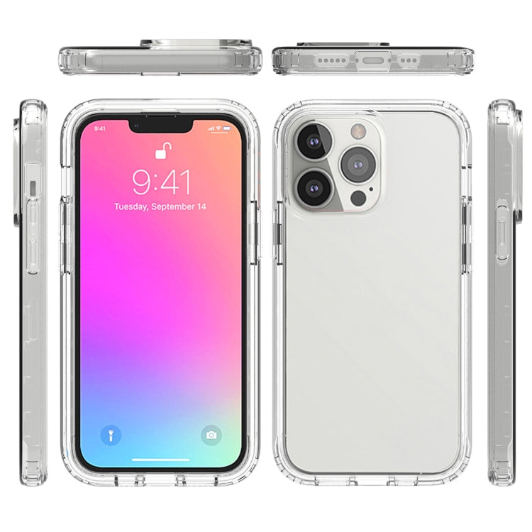 For iPhone 13 Pro Shockproof High Transparency Two-color Gradual Change PC+TPU Candy Colors Protective Case
