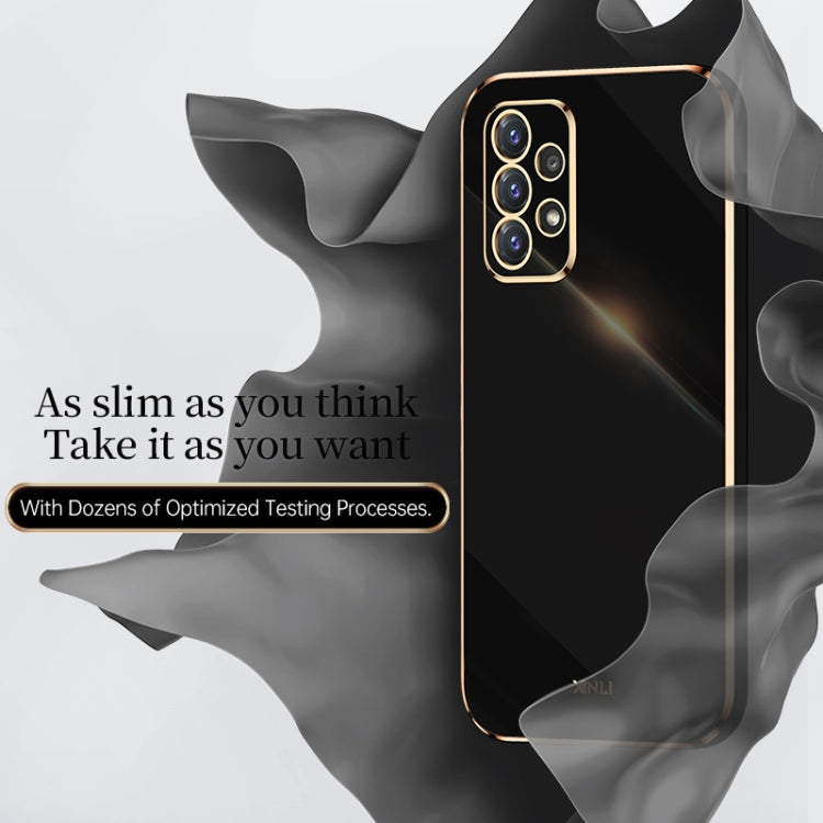 For Samsung Galaxy A52 5G XINLI Straight 6D Plating Gold Edge TPU Shockproof Case