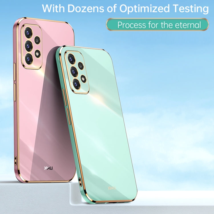 For Samsung Galaxy A52 5G XINLI Straight 6D Plating Gold Edge TPU Shockproof Case