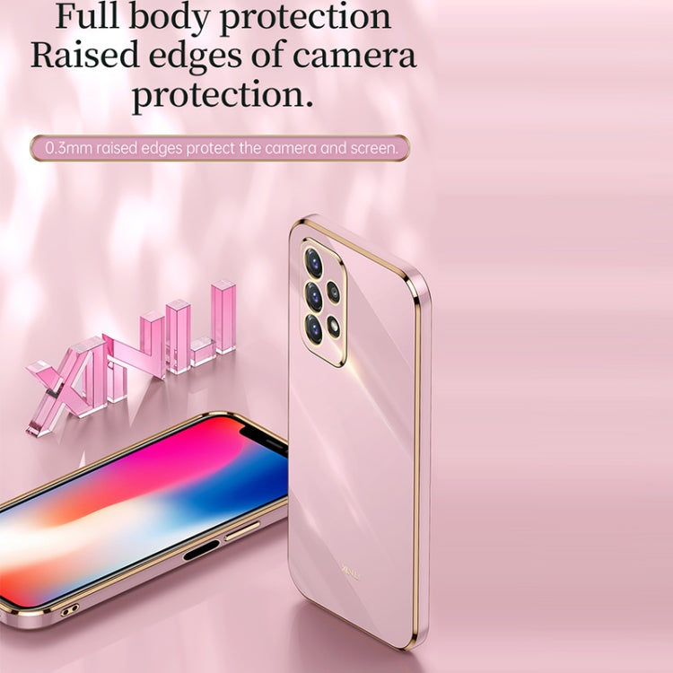 For Samsung Galaxy A52 5G XINLI Straight 6D Plating Gold Edge TPU Shockproof Case