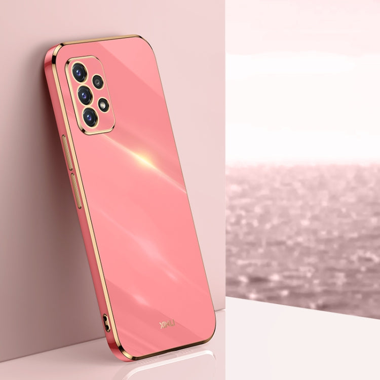 For Samsung Galaxy A52 5G XINLI Straight 6D Plating Gold Edge TPU Shockproof Case