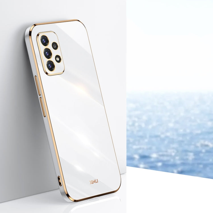 For Samsung Galaxy A52 5G XINLI Straight 6D Plating Gold Edge TPU Shockproof Case