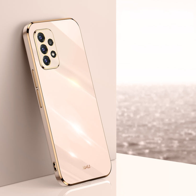 For Samsung Galaxy A52 5G XINLI Straight 6D Plating Gold Edge TPU Shockproof Case