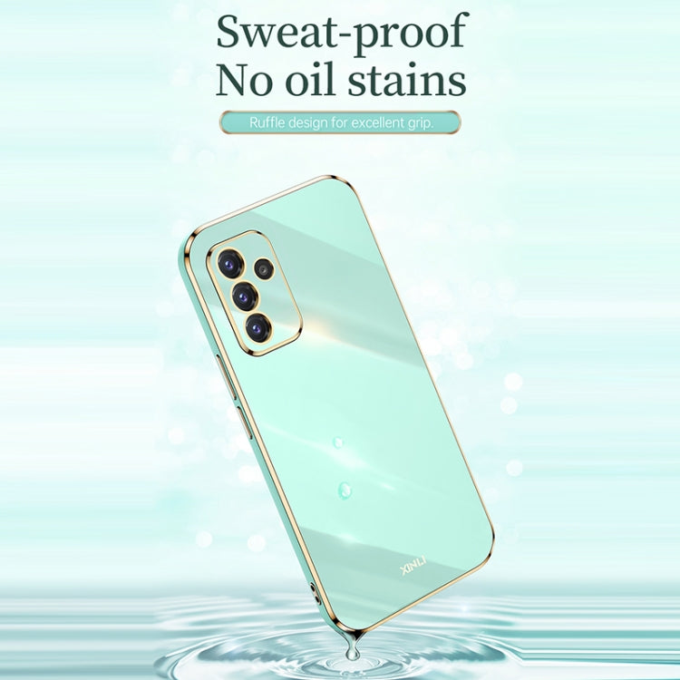 For Samsung Galaxy A82 5G XINLI Straight 6D Plating Gold Edge TPU Shockproof Case