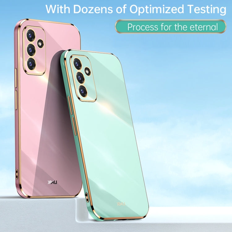 For Samsung Galaxy A82 5G XINLI Straight 6D Plating Gold Edge TPU Shockproof Case