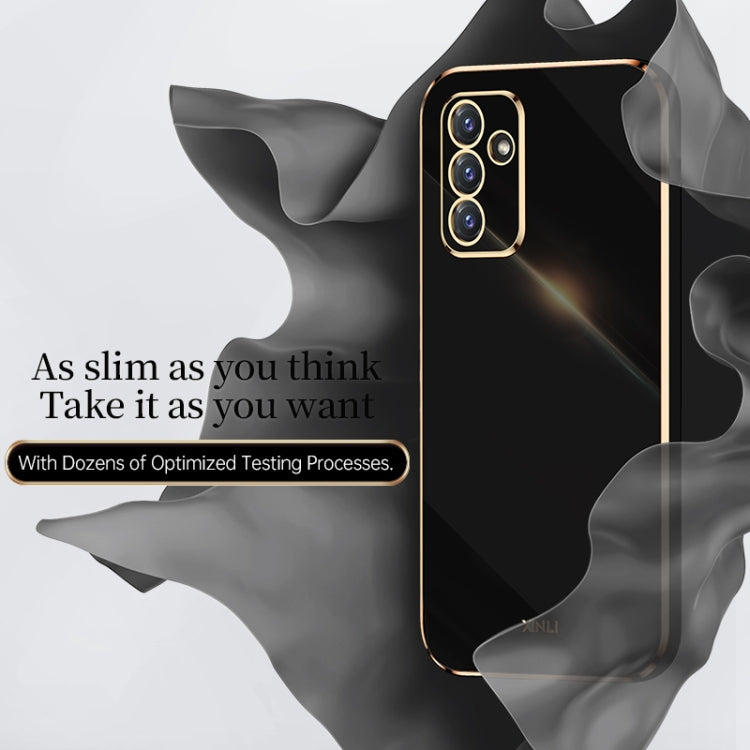 For Samsung Galaxy A82 5G XINLI Straight 6D Plating Gold Edge TPU Shockproof Case