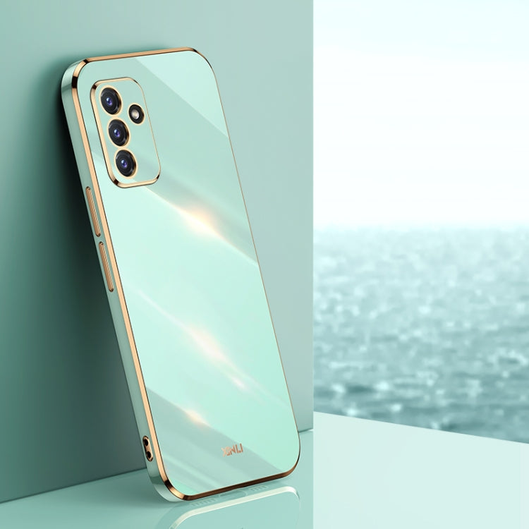 For Samsung Galaxy A82 5G XINLI Straight 6D Plating Gold Edge TPU Shockproof Case