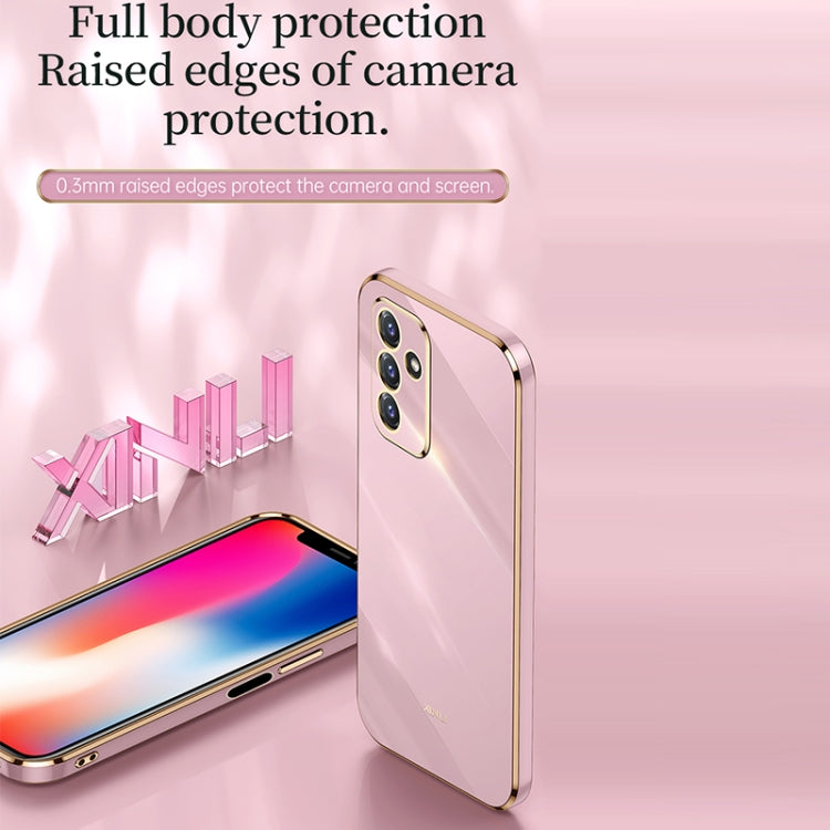 For Samsung Galaxy A82 5G XINLI Straight 6D Plating Gold Edge TPU Shockproof Case