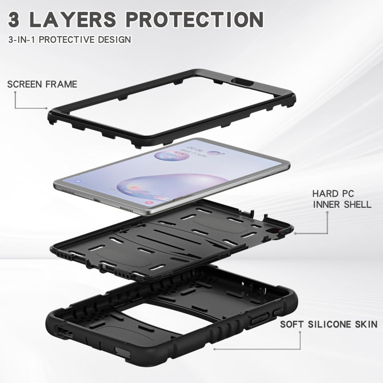 For Samsung Galaxy Tab A8.4 2020 T307 3-Layer Protection Screen Frame + PC + Silicone Shockproof Combination Case with Holder