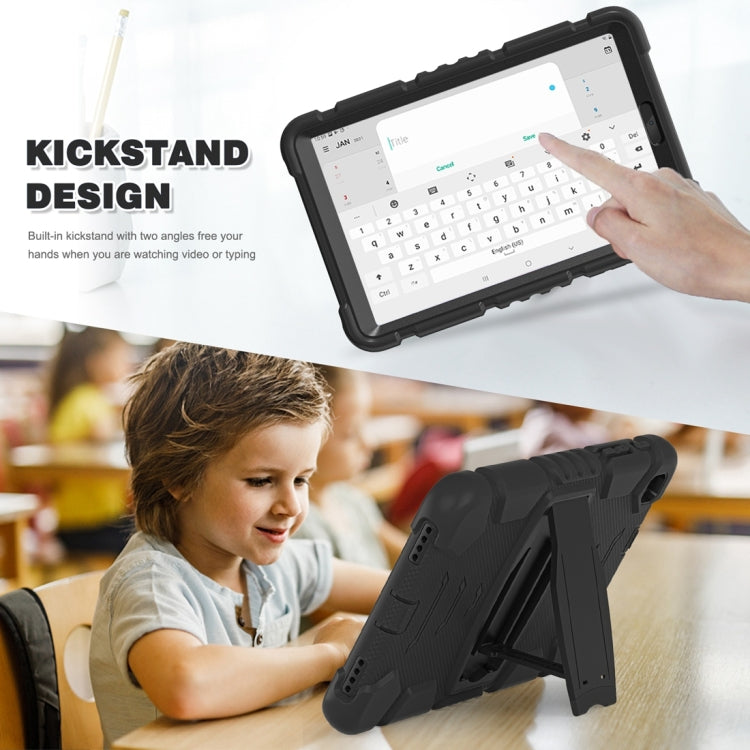 For Samsung Galaxy Tab A8.4 2020 T307 3-Layer Protection Screen Frame + PC + Silicone Shockproof Combination Case with Holder