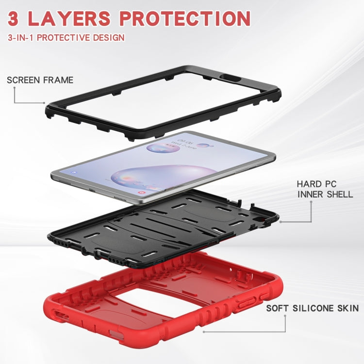 For Samsung Galaxy Tab A8.4 2020 T307 3-Layer Protection Screen Frame + PC + Silicone Shockproof Combination Case with Holder