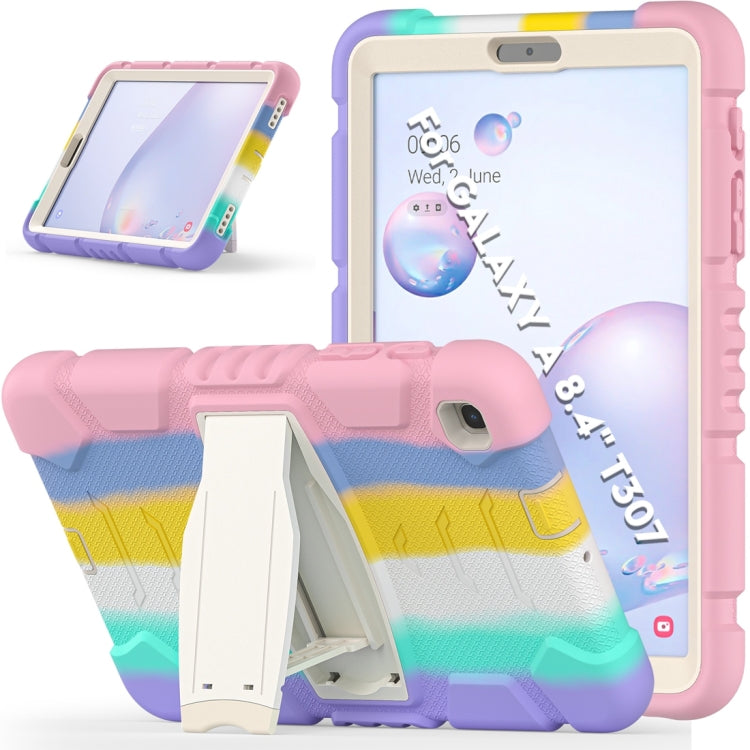 For Samsung Galaxy Tab A8.4 2020 T307 3-Layer Protection Screen Frame + PC + Silicone Shockproof Combination Case with Holder