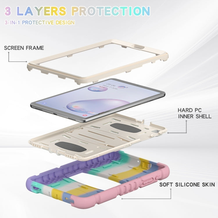 For Samsung Galaxy Tab A8.4 2020 T307 3-Layer Protection Screen Frame + PC + Silicone Shockproof Combination Case with Holder