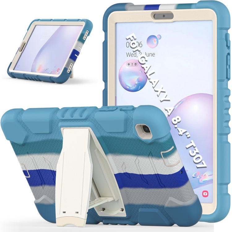 For Samsung Galaxy Tab A8.4 2020 T307 3-Layer Protection Screen Frame + PC + Silicone Shockproof Combination Case with Holder