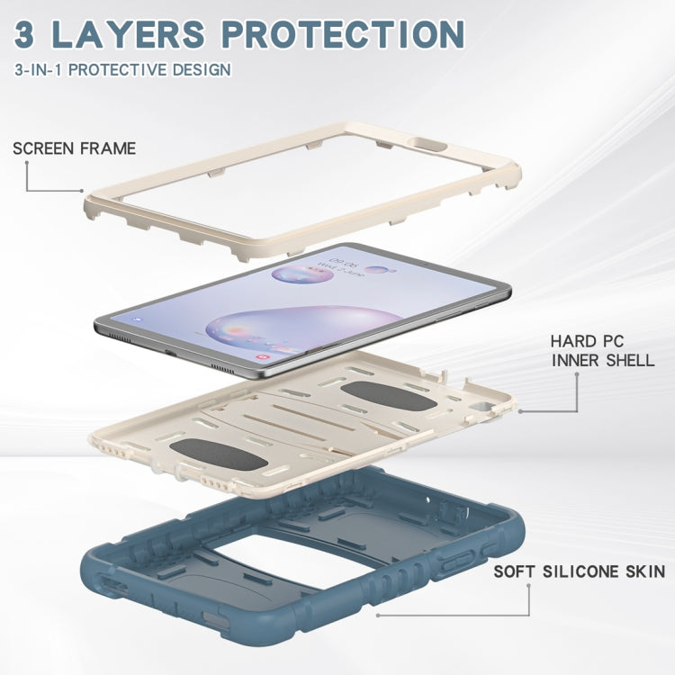For Samsung Galaxy Tab A8.4 2020 T307 3-Layer Protection Screen Frame + PC + Silicone Shockproof Combination Case with Holder