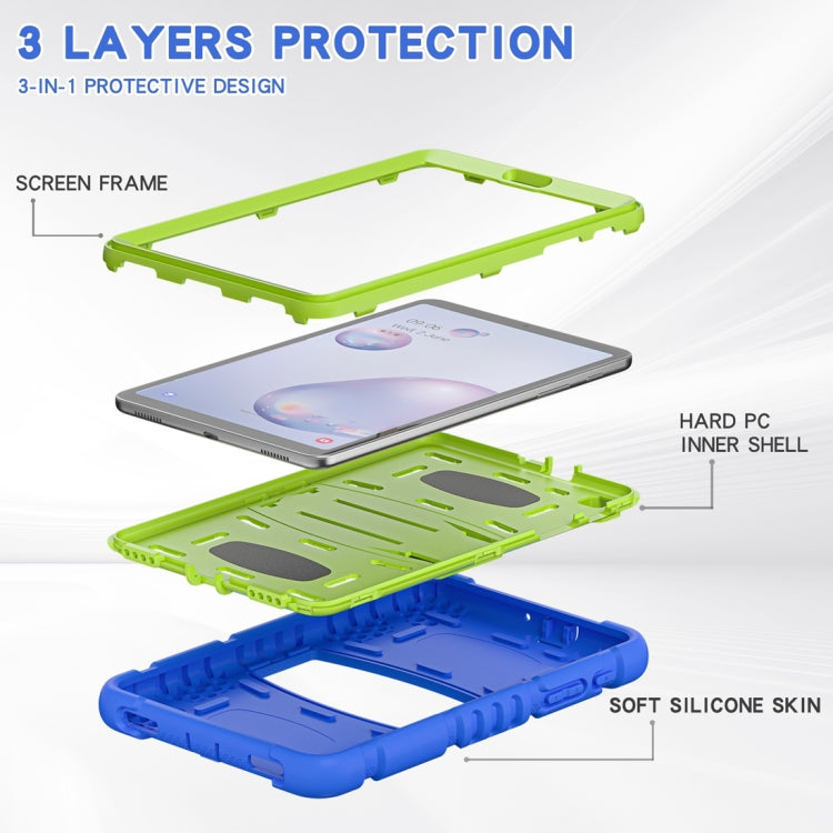 For Samsung Galaxy Tab A8.4 2020 T307 3-Layer Protection Screen Frame + PC + Silicone Shockproof Combination Case with Holder