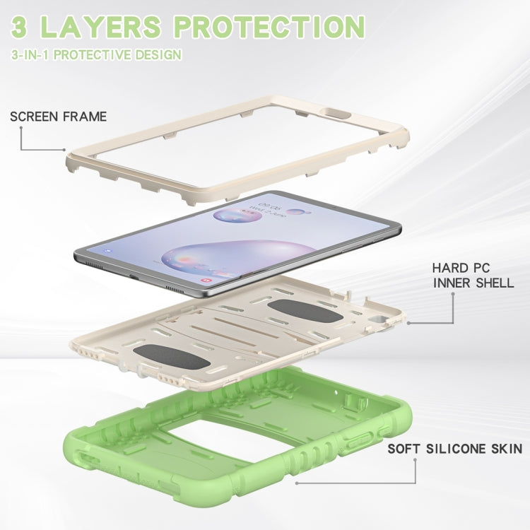 For Samsung Galaxy Tab A8.4 2020 T307 3-Layer Protection Screen Frame + PC + Silicone Shockproof Combination Case with Holder