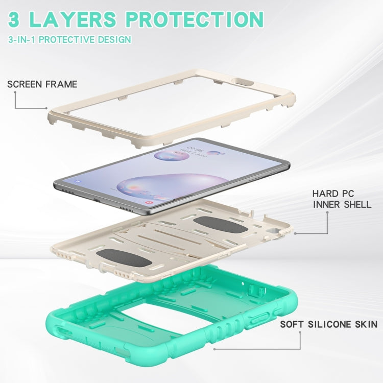 For Samsung Galaxy Tab A8.4 2020 T307 3-Layer Protection Screen Frame + PC + Silicone Shockproof Combination Case with Holder