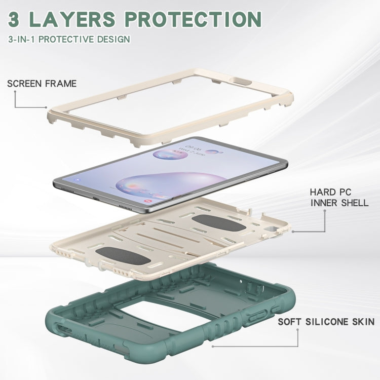 For Samsung Galaxy Tab A8.4 2020 T307 3-Layer Protection Screen Frame + PC + Silicone Shockproof Combination Case with Holder