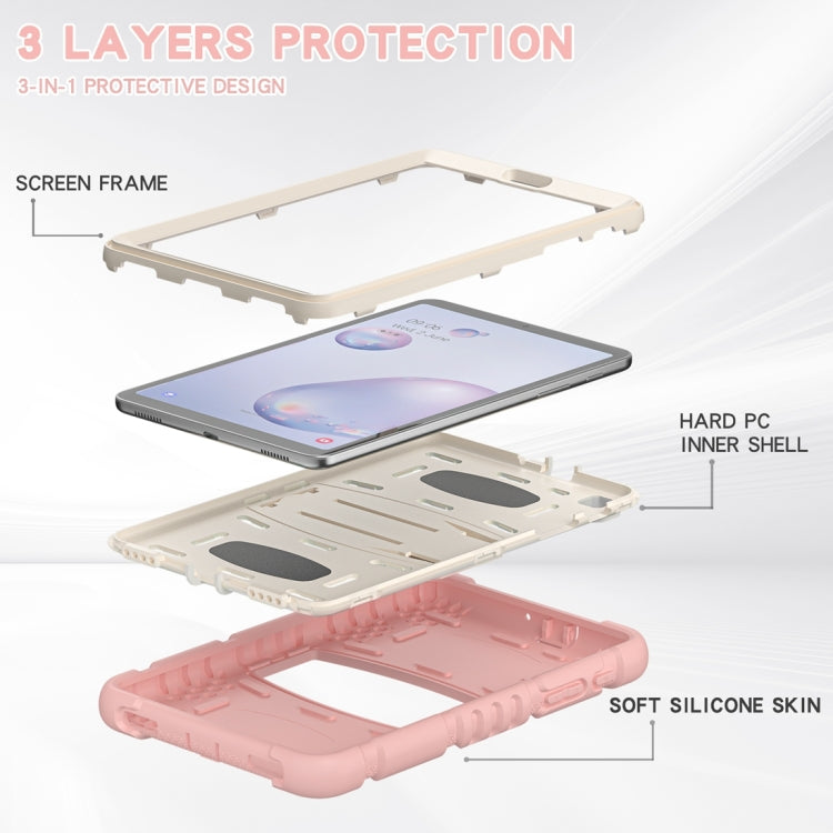 For Samsung Galaxy Tab A8.4 2020 T307 3-Layer Protection Screen Frame + PC + Silicone Shockproof Combination Case with Holder