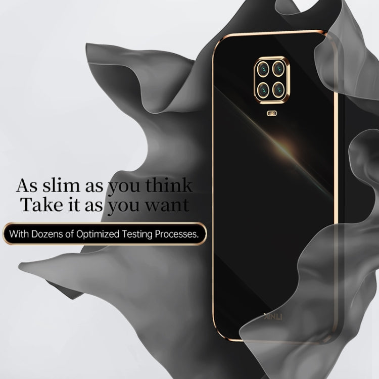 For Xiaomi Redmi Note 9S XINLI Straight 6D Plating Gold Edge TPU Shockproof Case