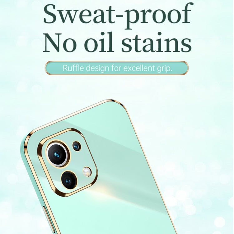 For Xiaomi Mi 11 XINLI Straight 6D Plating Gold Edge TPU Shockproof Case