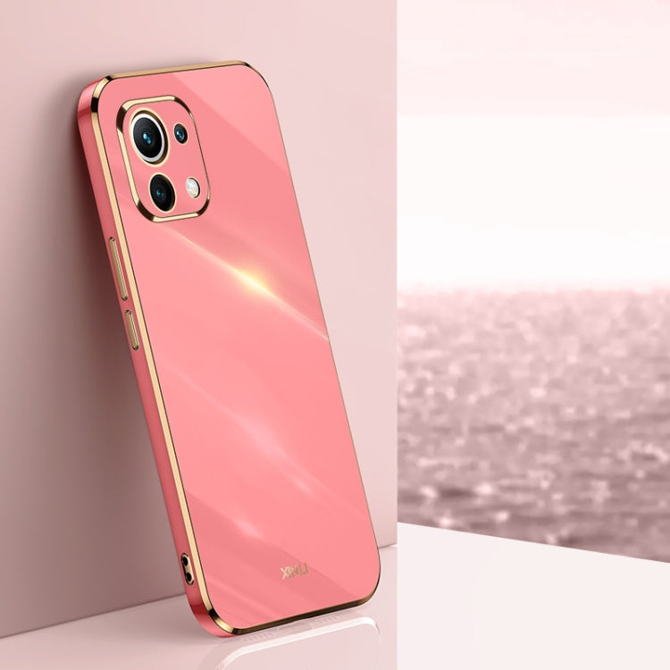 For Xiaomi Mi 11 XINLI Straight 6D Plating Gold Edge TPU Shockproof Case