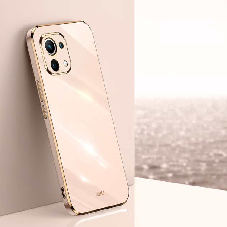 For Xiaomi Mi 11 XINLI Straight 6D Plating Gold Edge TPU Shockproof Case