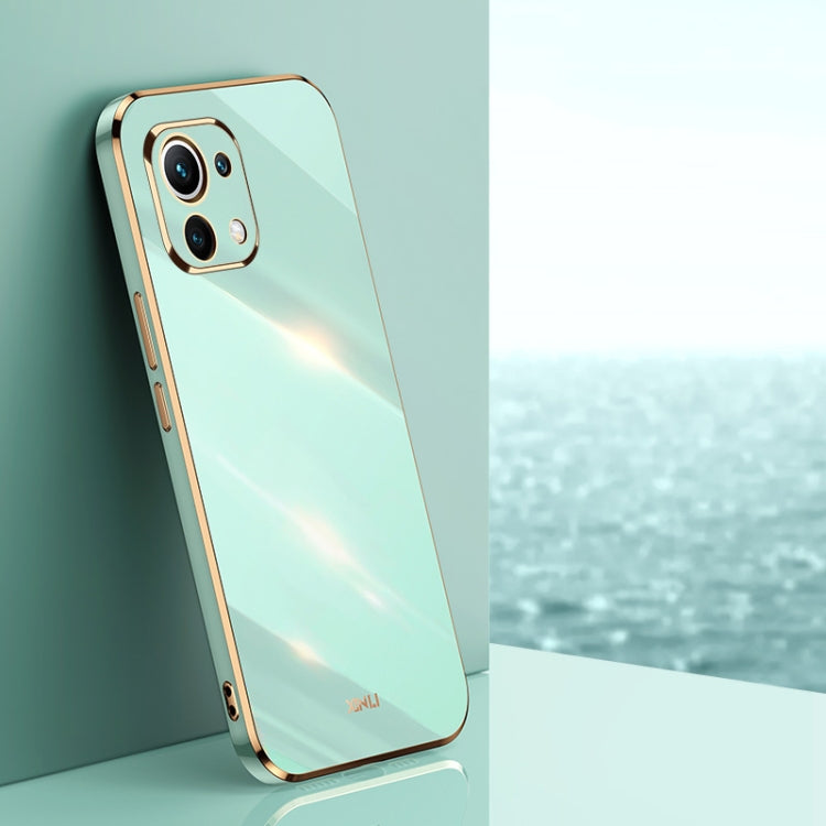For Xiaomi Mi 11 XINLI Straight 6D Plating Gold Edge TPU Shockproof Case