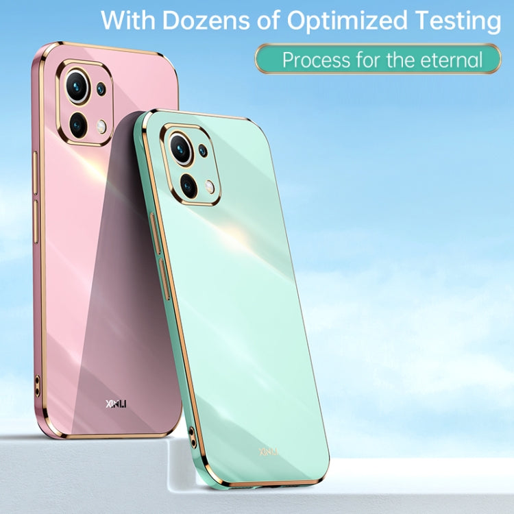 For Xiaomi Mi 11 XINLI Straight 6D Plating Gold Edge TPU Shockproof Case