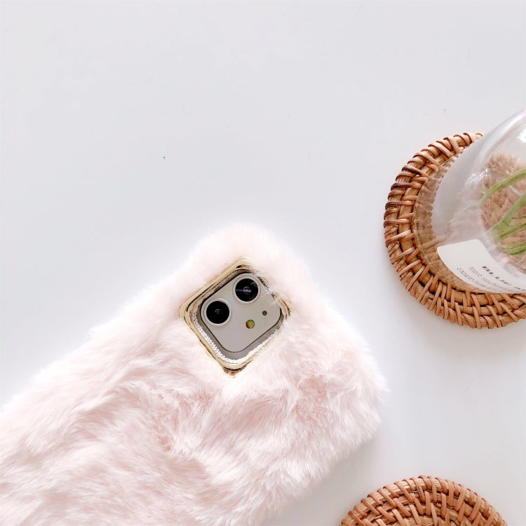 For iPhone 11 Solid Color Plush Phone Protect Case