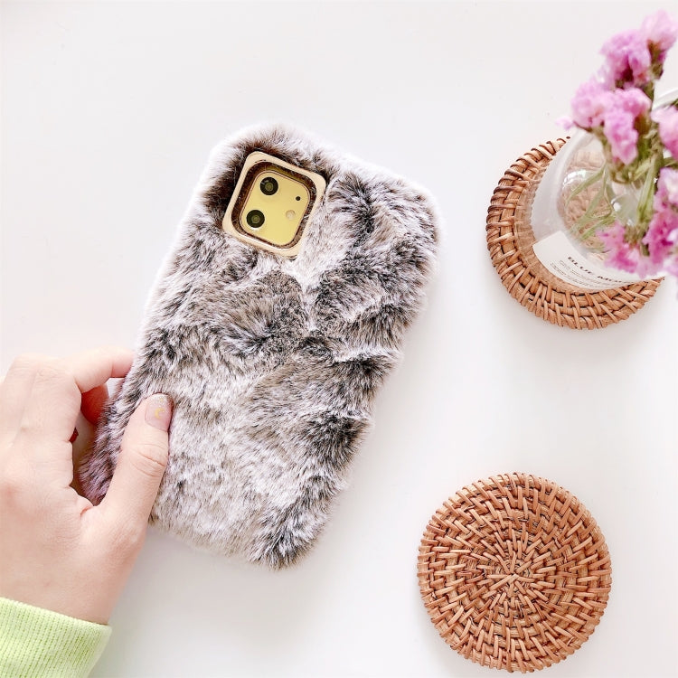 For iPhone 11 Pro Max Solid Color Plush Phone Protect Case