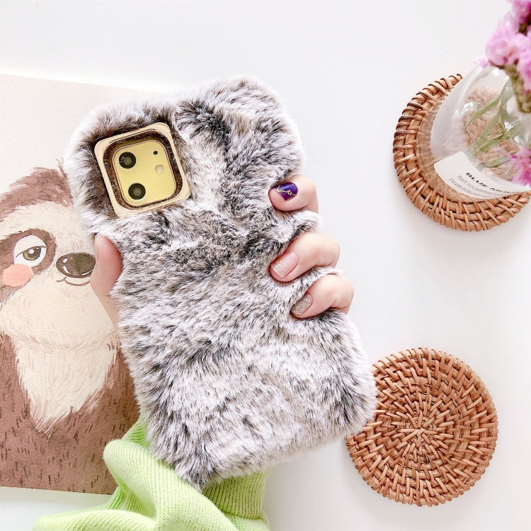 For iPhone 11 Pro Max Solid Color Plush Phone Protect Case
