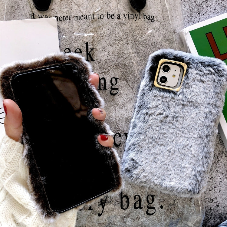 For iPhone 11 Pro Max Solid Color Plush Phone Protect Case