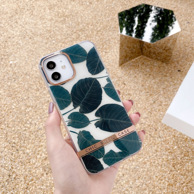 For iPhone 11 High Translucent Electroplating Flower Pattern TPU + PC Shockproof Case
